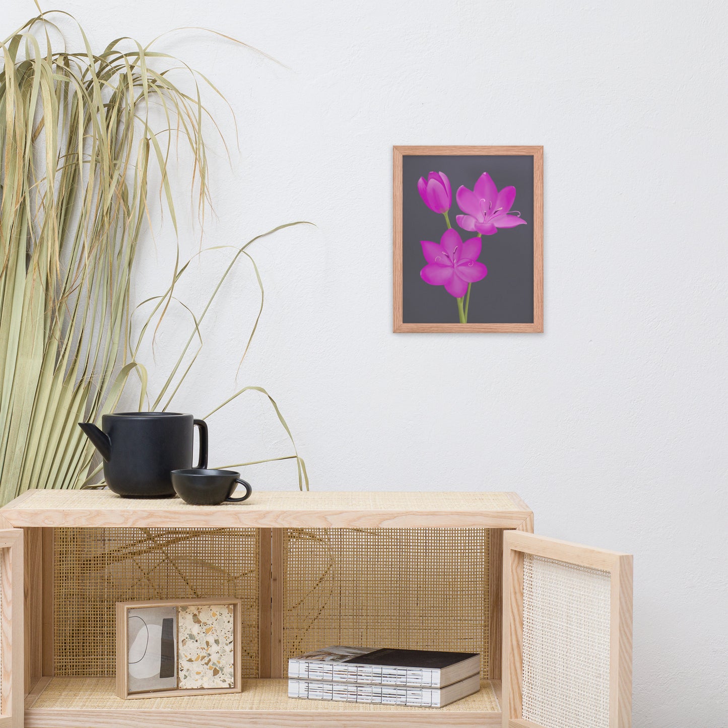 Pink Lily Art Print – Hand-Painted Botanical Illustration | Floral Wall Decor