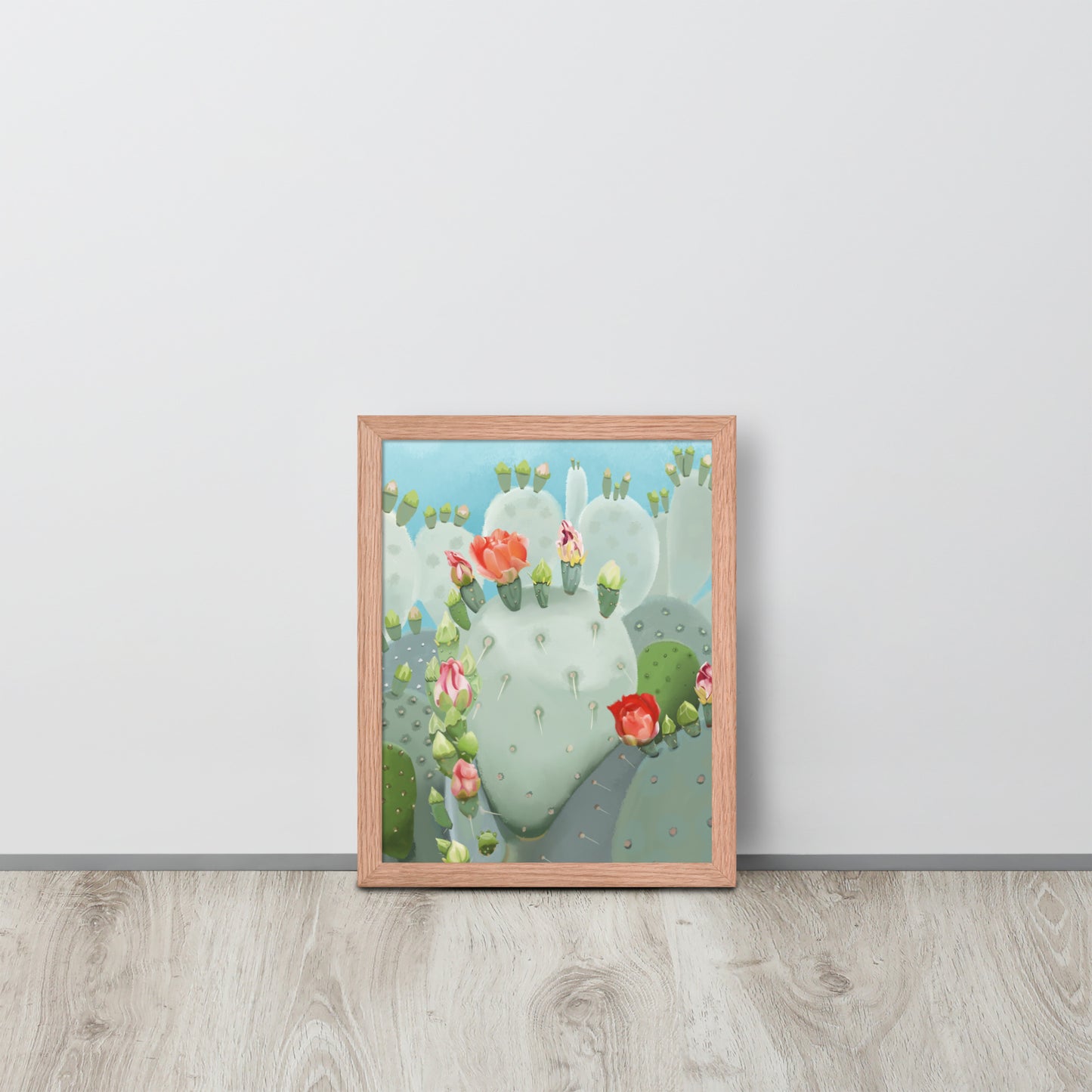 Prickly Pear Cactus Bloom Wall Art Print | Desert Botanical Decor
