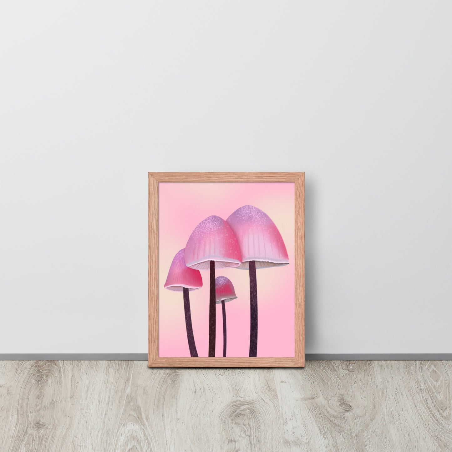 Pink Mushroom Wall Art | Whimsical Botanical Print