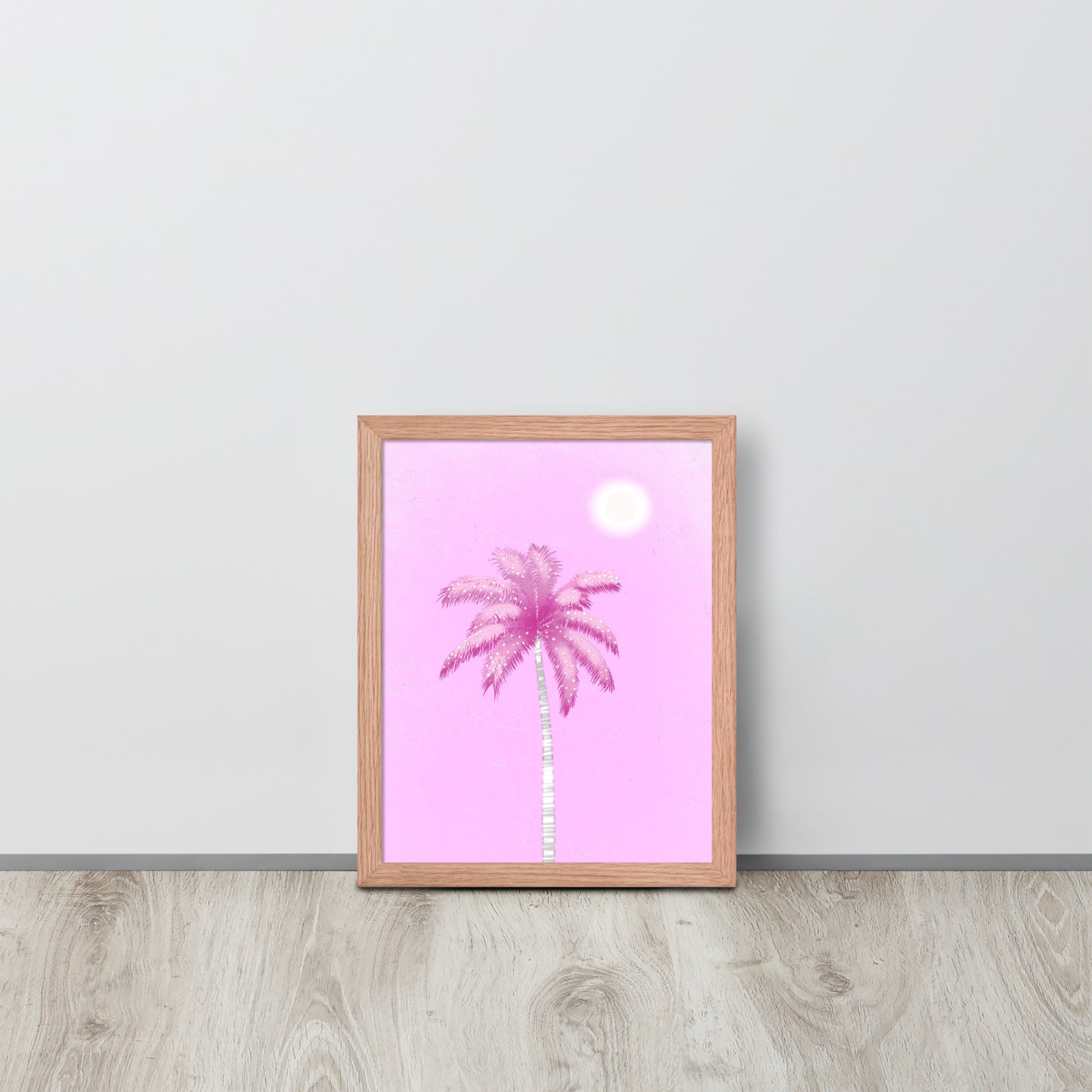 Pink Palm Tree Wall Art | Tropical Pastel Print & Framed Poster