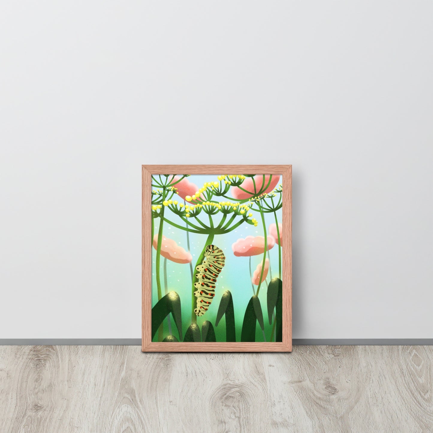 Caterpillar Art Print – Hand-Painted Botanical Wall Art | Nursery & Nature Decor