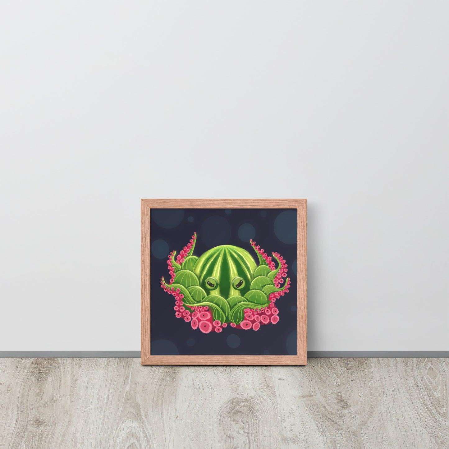 Watermelon Octopus Wall Art – Whimsical Kids’ Ocean Print for Nursery, Bedroom & Bathroom