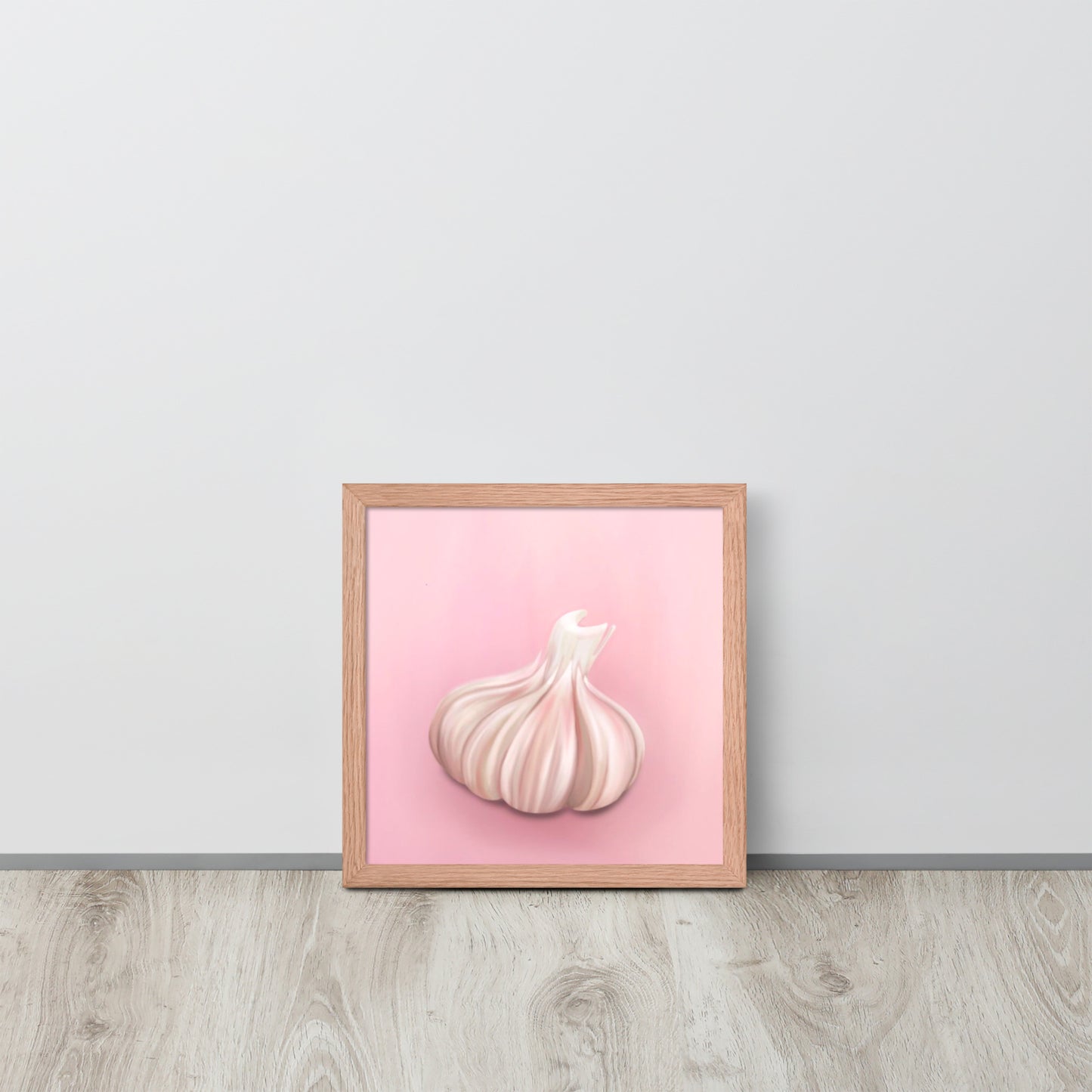 Pink Garlic Bulb Wall Art – Whimsical Kitchen Print