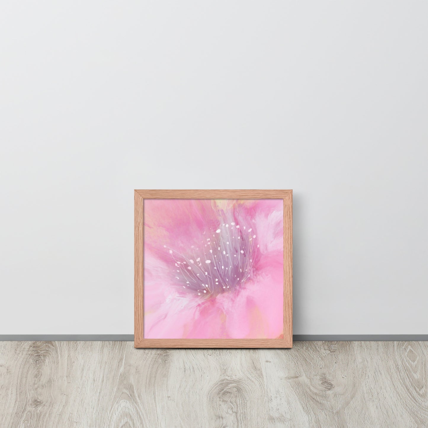 Pink Flower Impression Wall Art | Blush Floral Print for Bedroom, Nursery & Living Room
