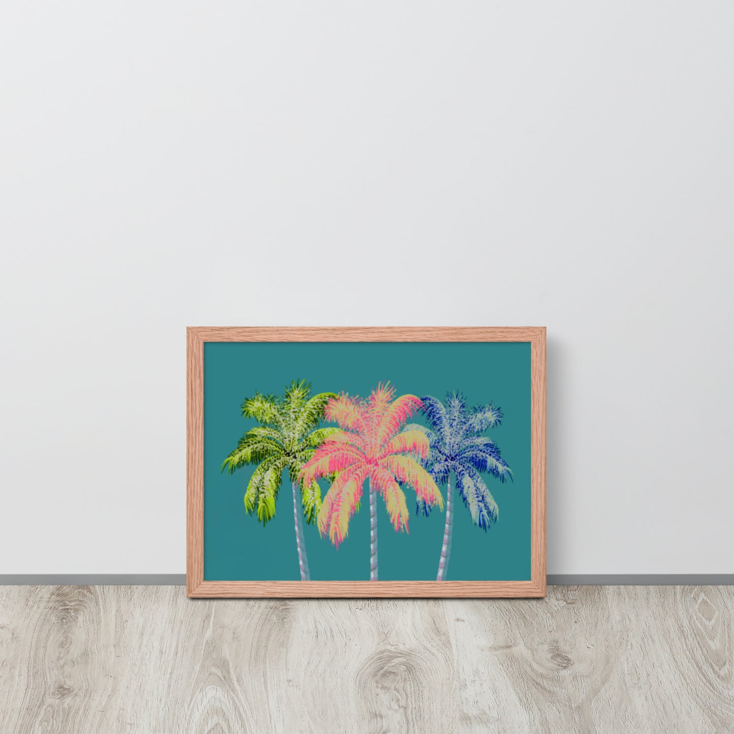 Tropical Palm Tree Wall Art | Vibrant Coastal Print – Framed or Unframed