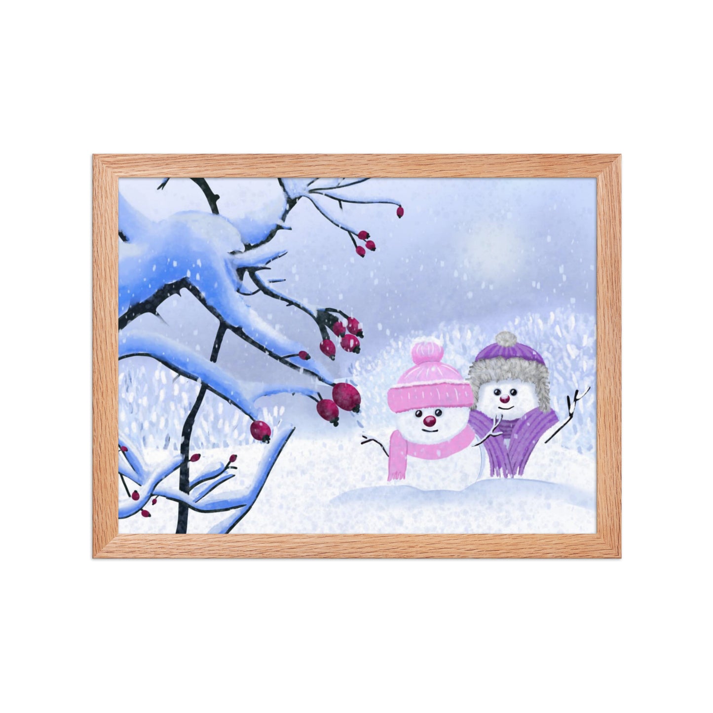 Snowman Winter Day Art Print: Whimsical Holiday Decor