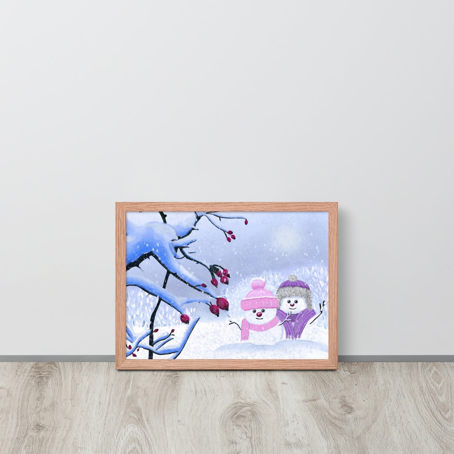 Snowman Winter Day Art Print: Whimsical Holiday Decor