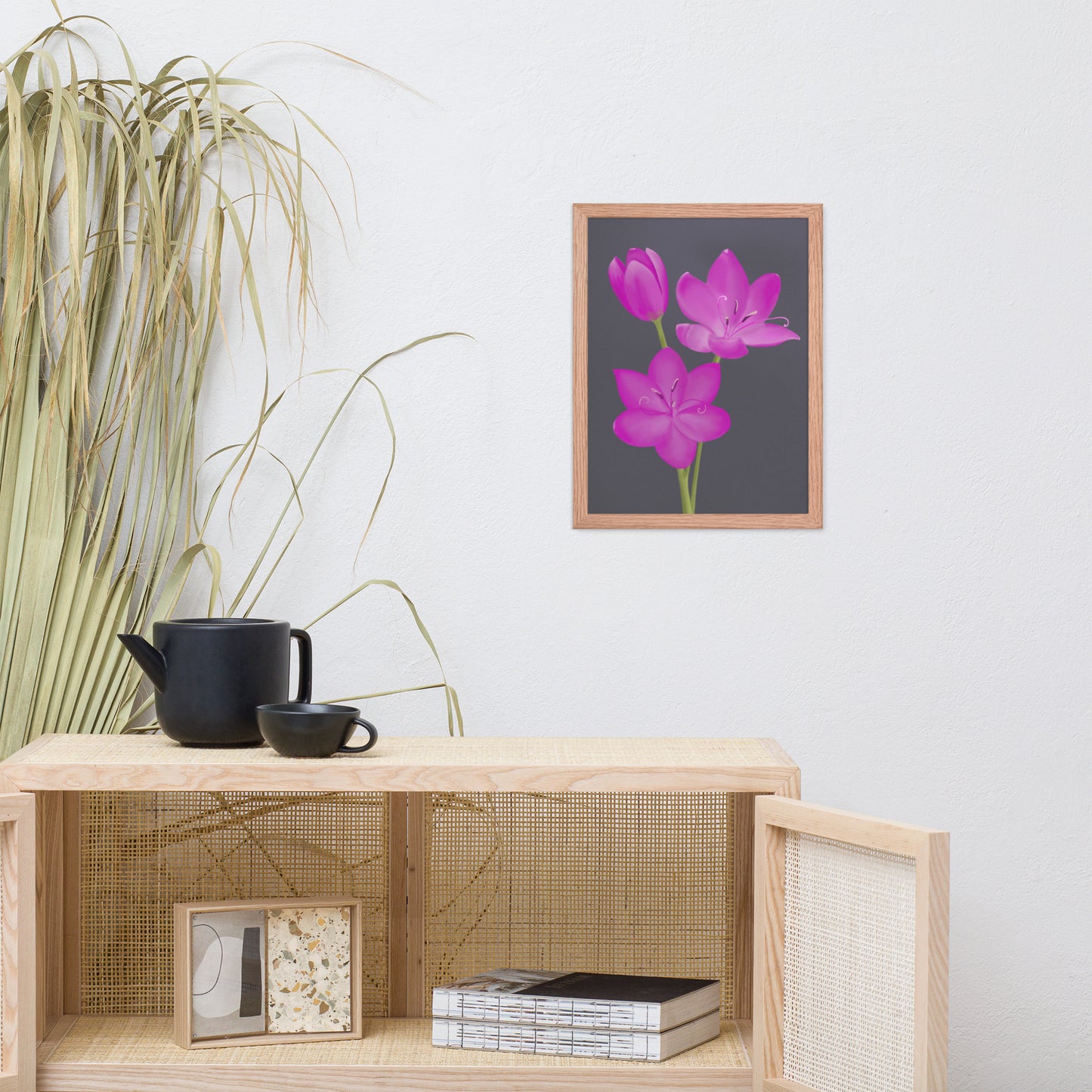 Pink Lily Art Print – Hand-Painted Botanical Illustration | Floral Wall Decor
