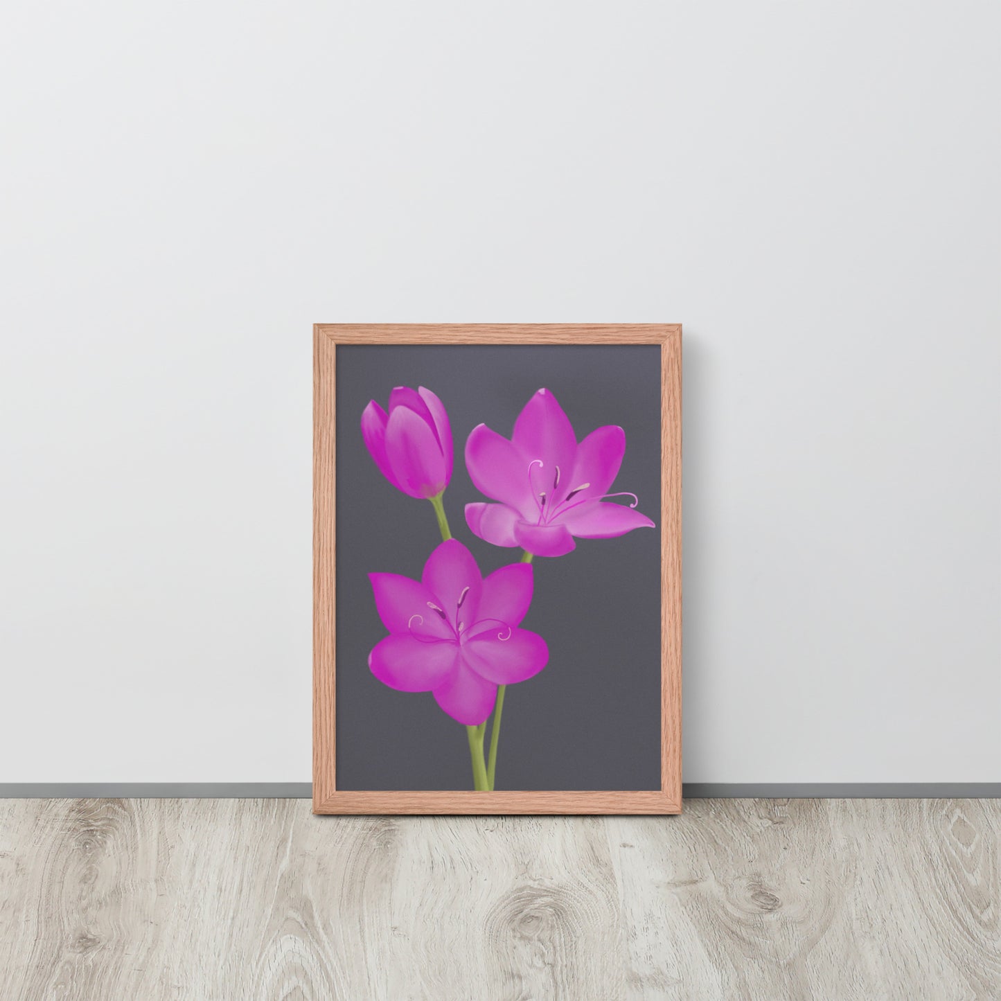Pink Lily Art Print – Hand-Painted Botanical Illustration | Floral Wall Decor