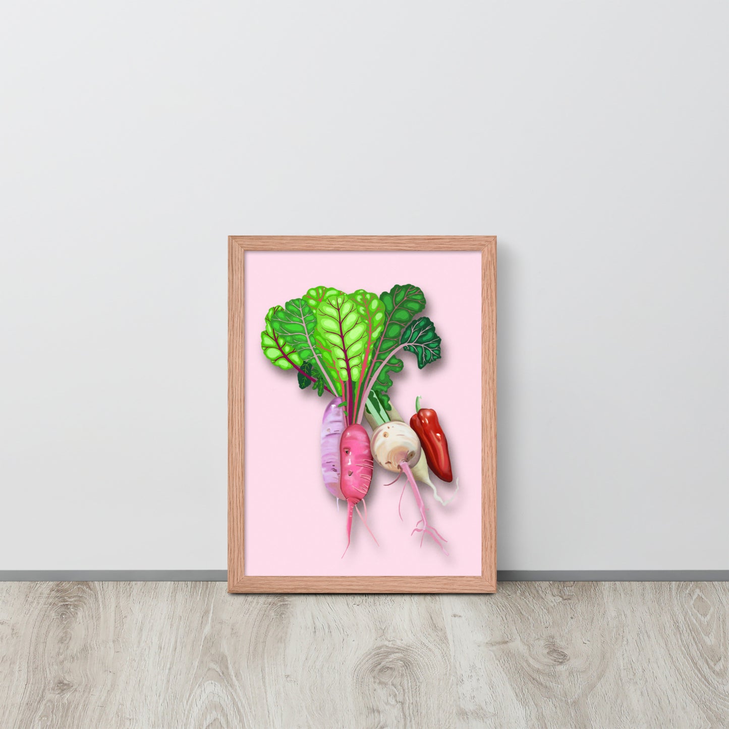 Vegetable Harvest Wall Art | Hand-Painted Botanical Print | Kitchen & Dining Décor