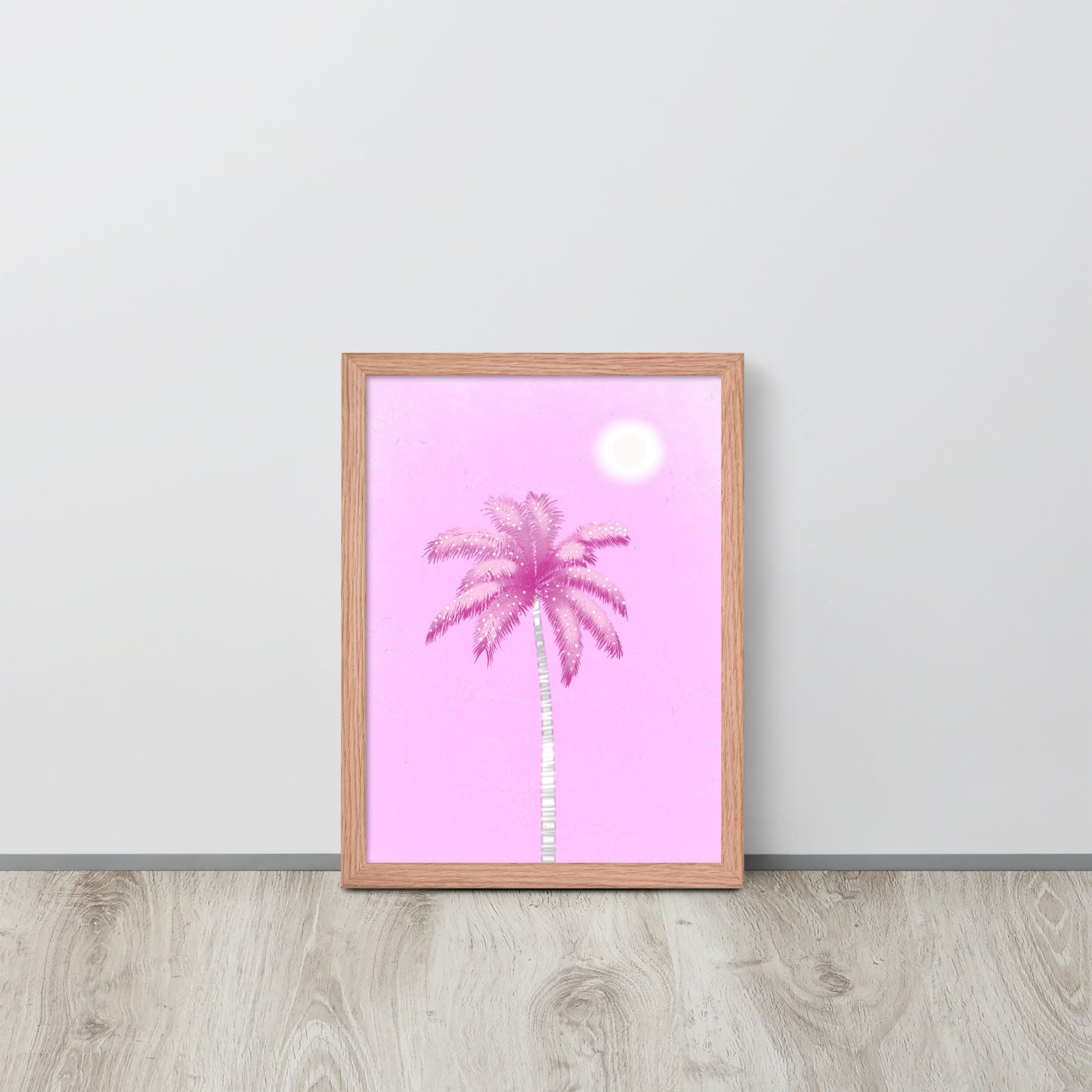 Pink Palm Tree Wall Art | Tropical Pastel Print & Framed Poster