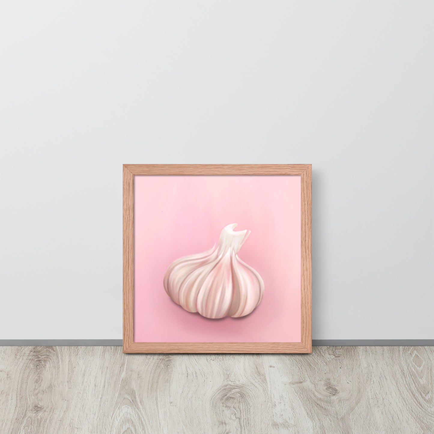 Pink Garlic Bulb Wall Art – Whimsical Kitchen Print