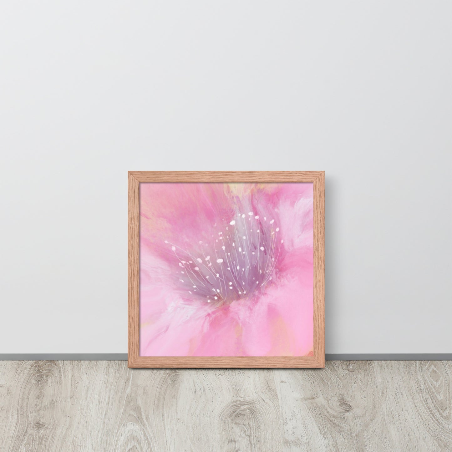 Pink Flower Impression Wall Art | Blush Floral Print for Bedroom, Nursery & Living Room