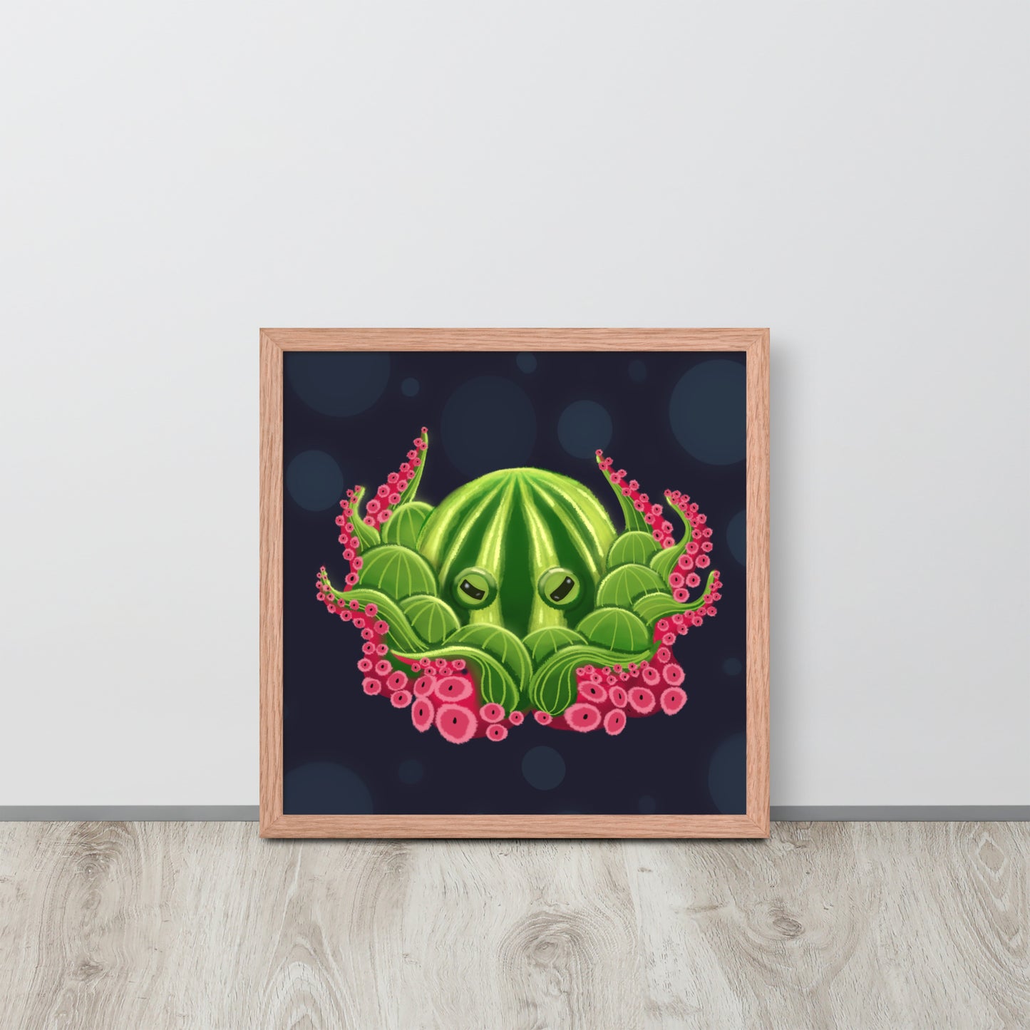 Watermelon Octopus Wall Art – Whimsical Kids’ Ocean Print for Nursery, Bedroom & Bathroom