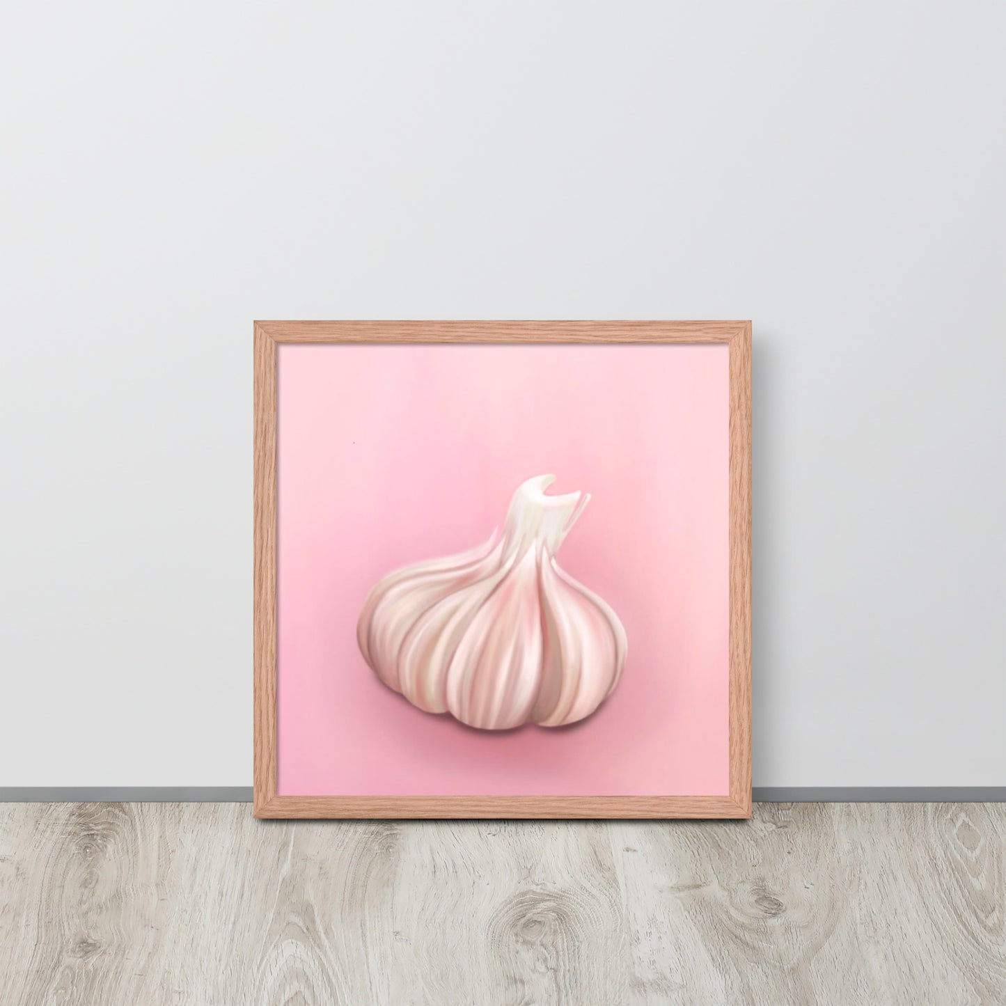 Pink Garlic Bulb Wall Art – Whimsical Kitchen Print