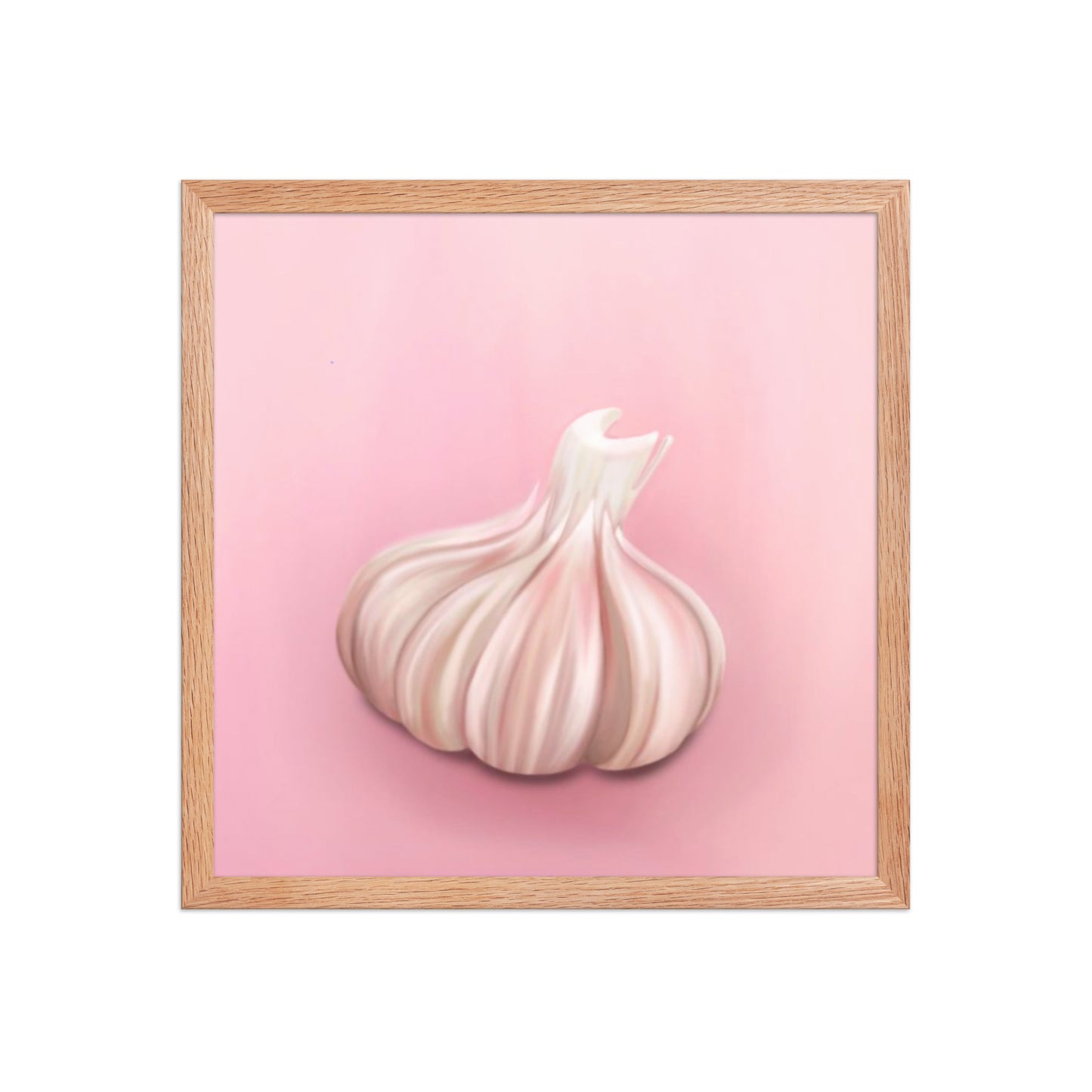 Pink Garlic Bulb Wall Art – Whimsical Kitchen Print