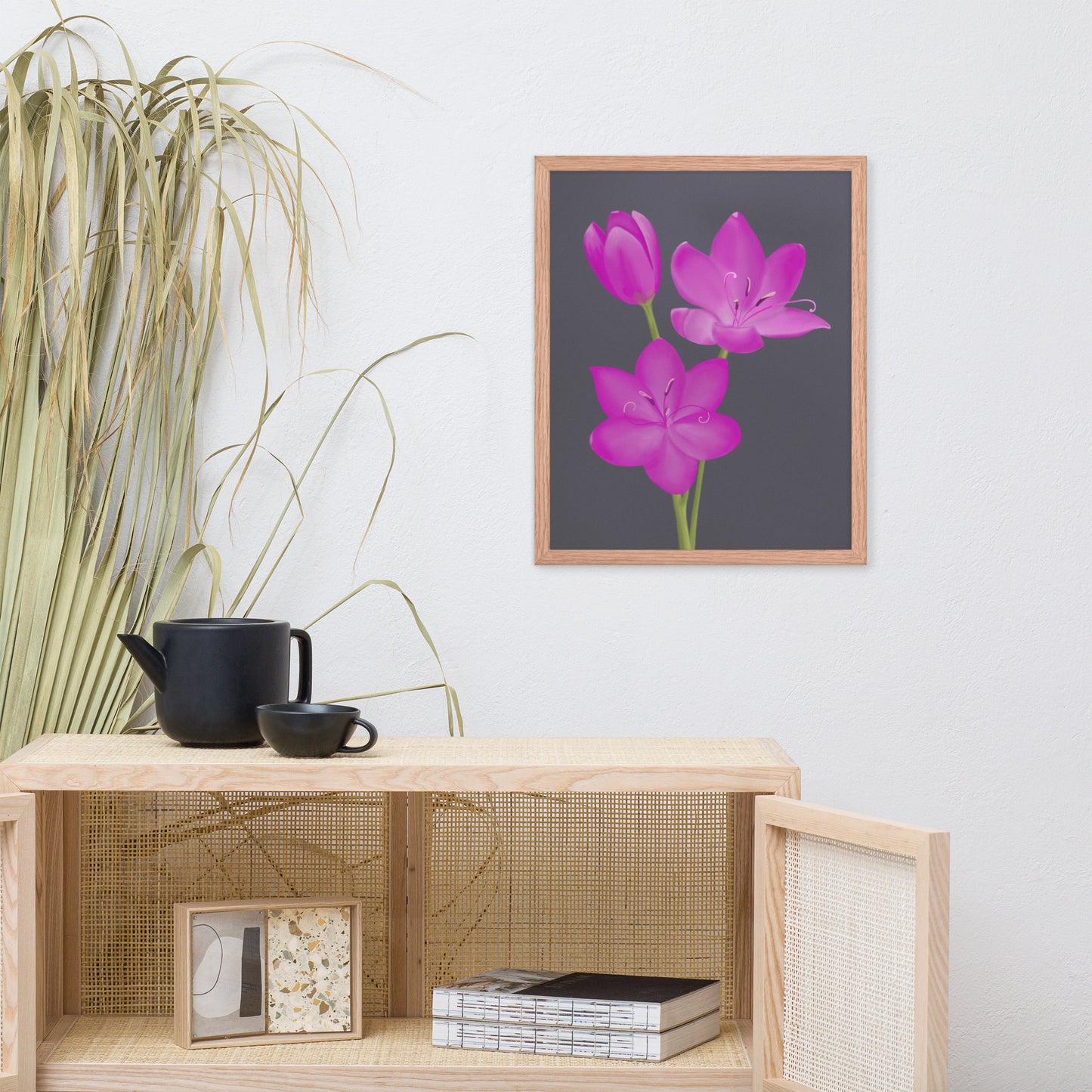 Pink Lily Art Print – Hand-Painted Botanical Illustration | Floral Wall Decor