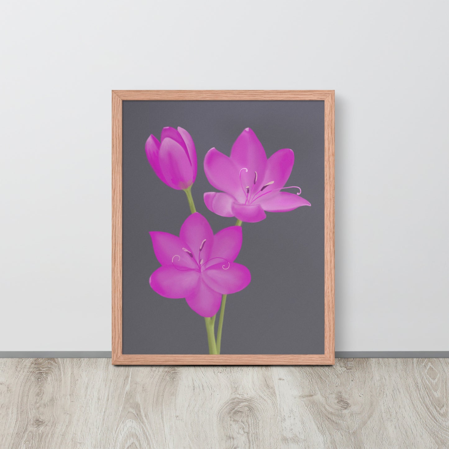 Pink Lily Art Print – Hand-Painted Botanical Illustration | Floral Wall Decor