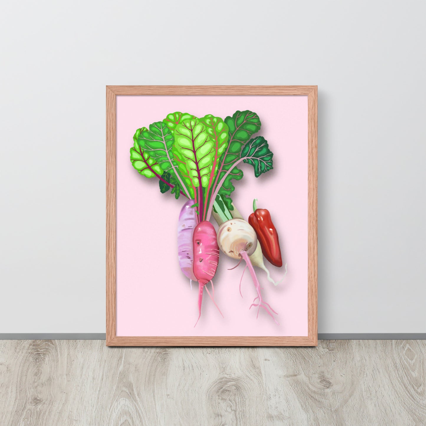 Vegetable Harvest Wall Art | Hand-Painted Botanical Print | Kitchen & Dining Décor
