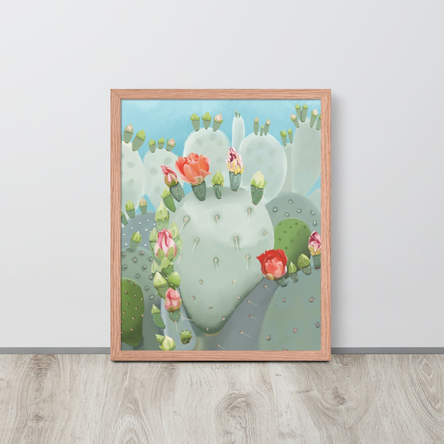 Prickly Pear Cactus Bloom Wall Art Print | Desert Botanical Decor