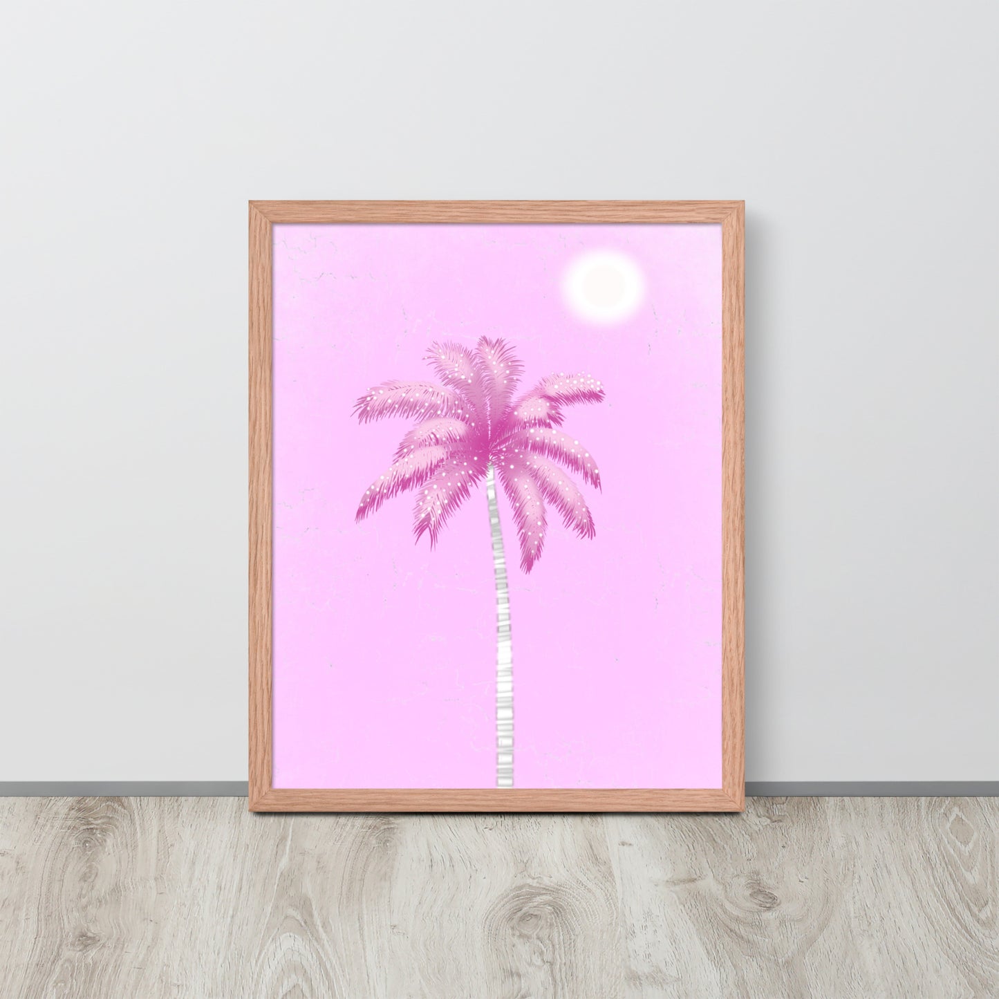 Pink Palm Tree Wall Art | Tropical Pastel Print & Framed Poster