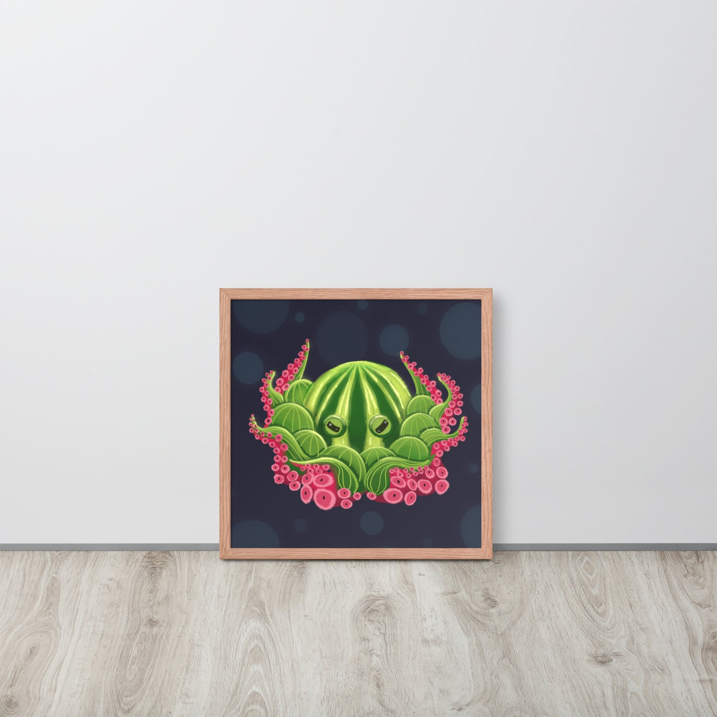 Watermelon Octopus Wall Art – Whimsical Kids’ Ocean Print for Nursery, Bedroom & Bathroom