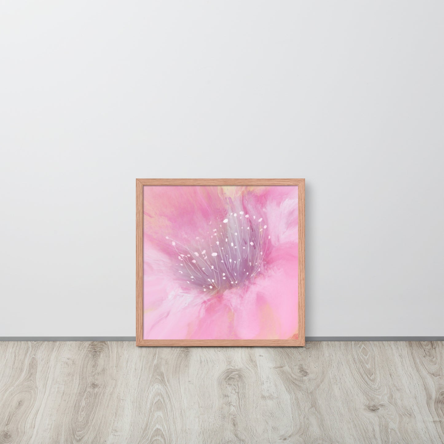 Pink Flower Impression Wall Art | Blush Floral Print for Bedroom, Nursery & Living Room