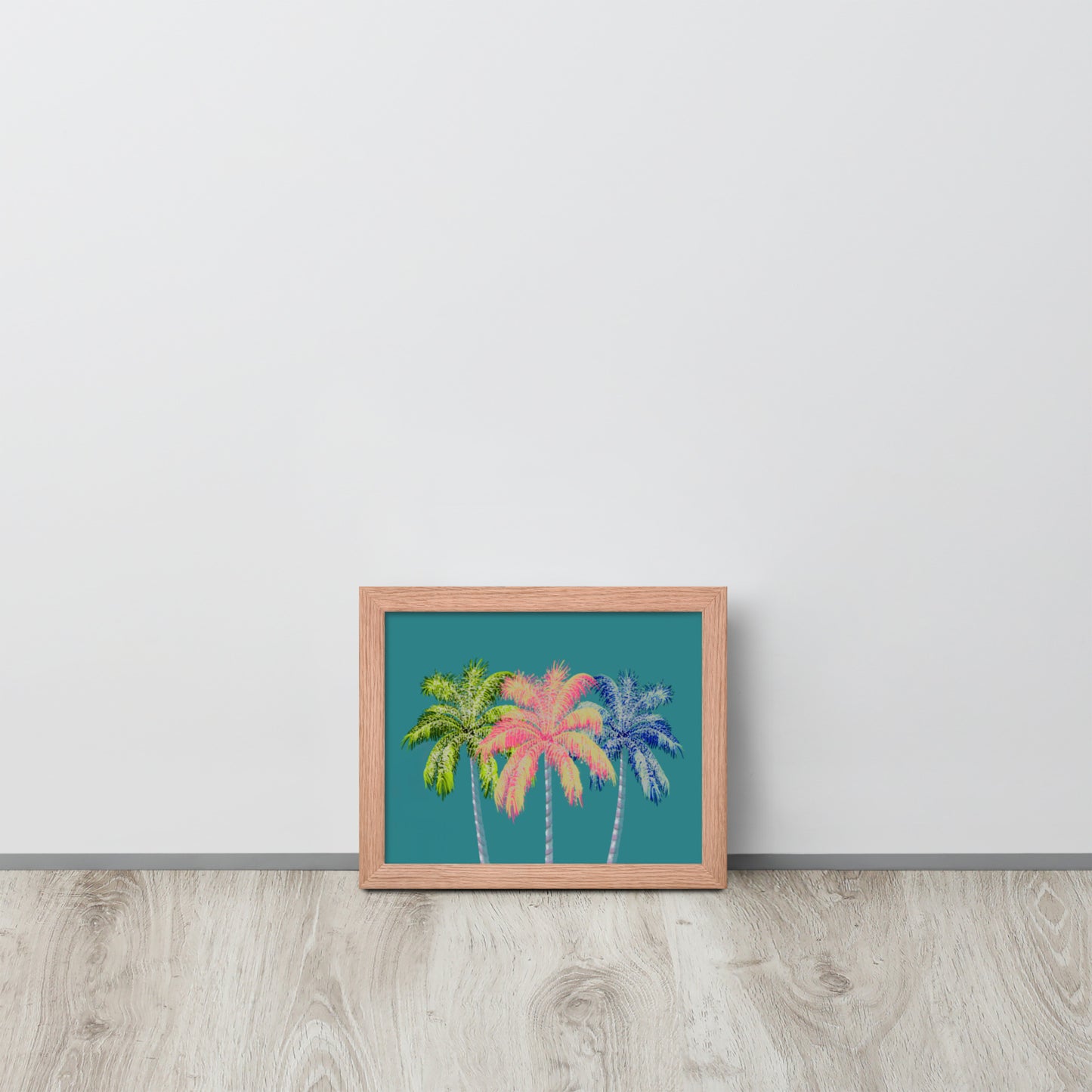 Tropical Palm Tree Wall Art | Vibrant Coastal Print – Framed or Unframed