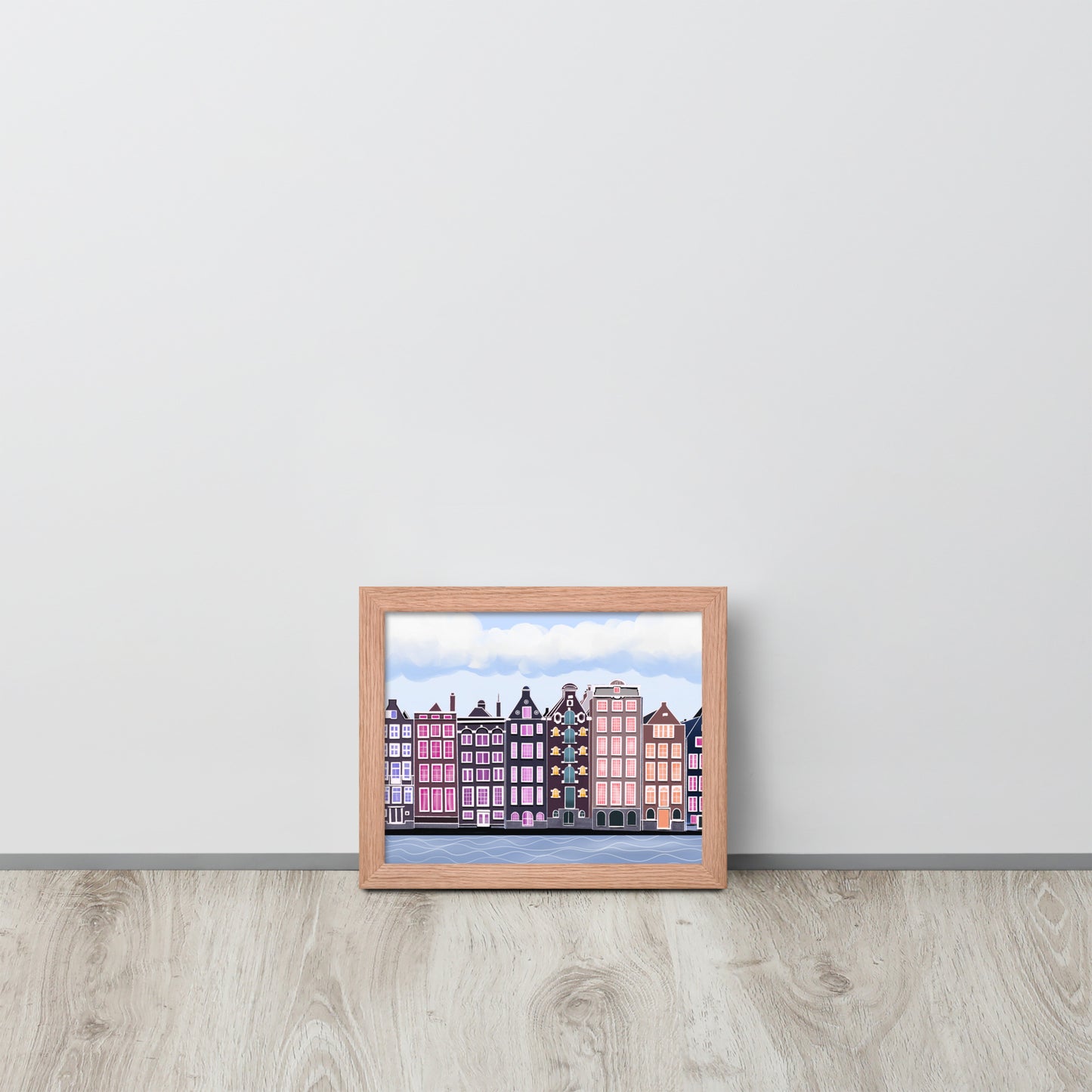 Amsterdam Canal Houses Wall Art | Colorful Dutch Cityscape Print & Framed Poster