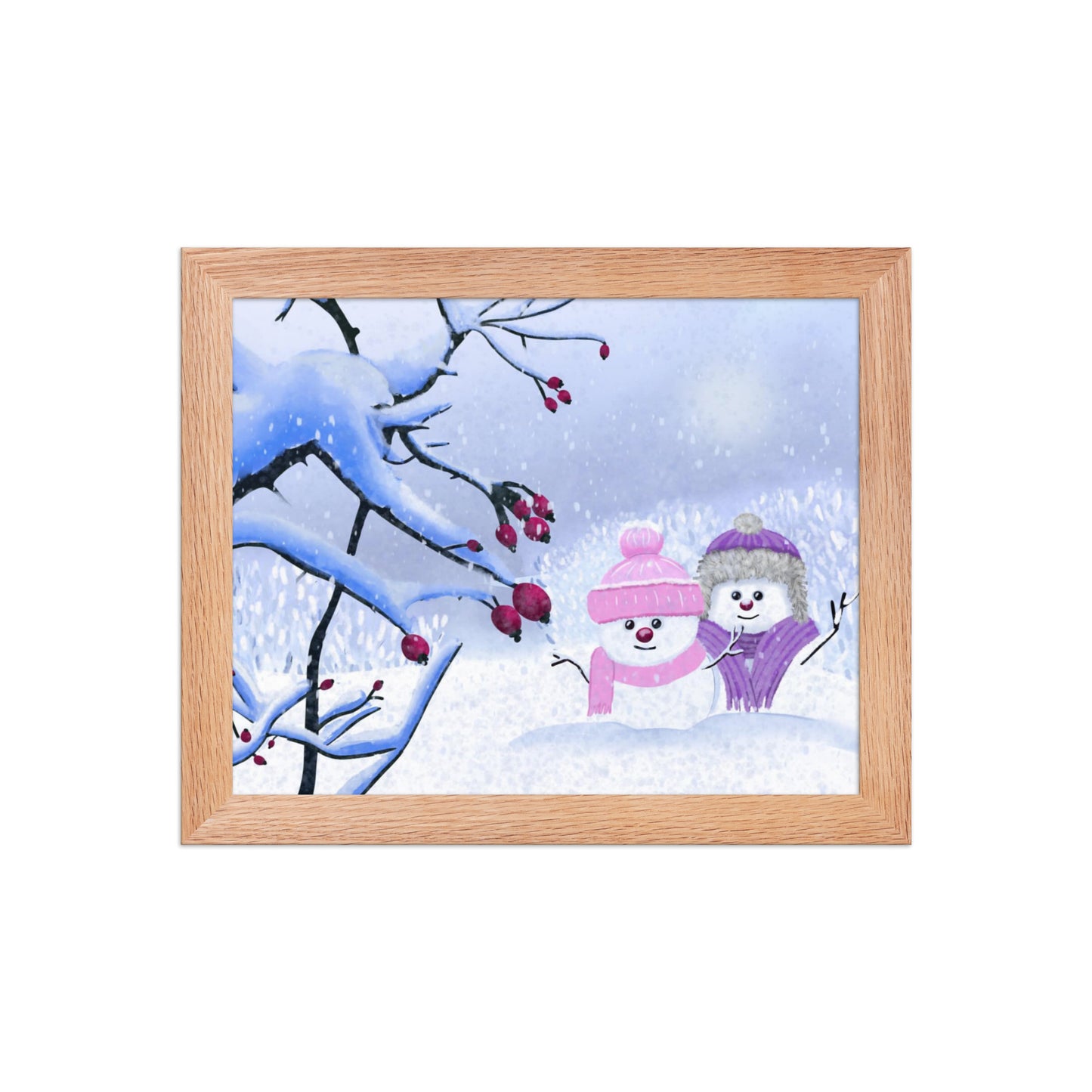 Snowman Winter Day Art Print: Whimsical Holiday Decor