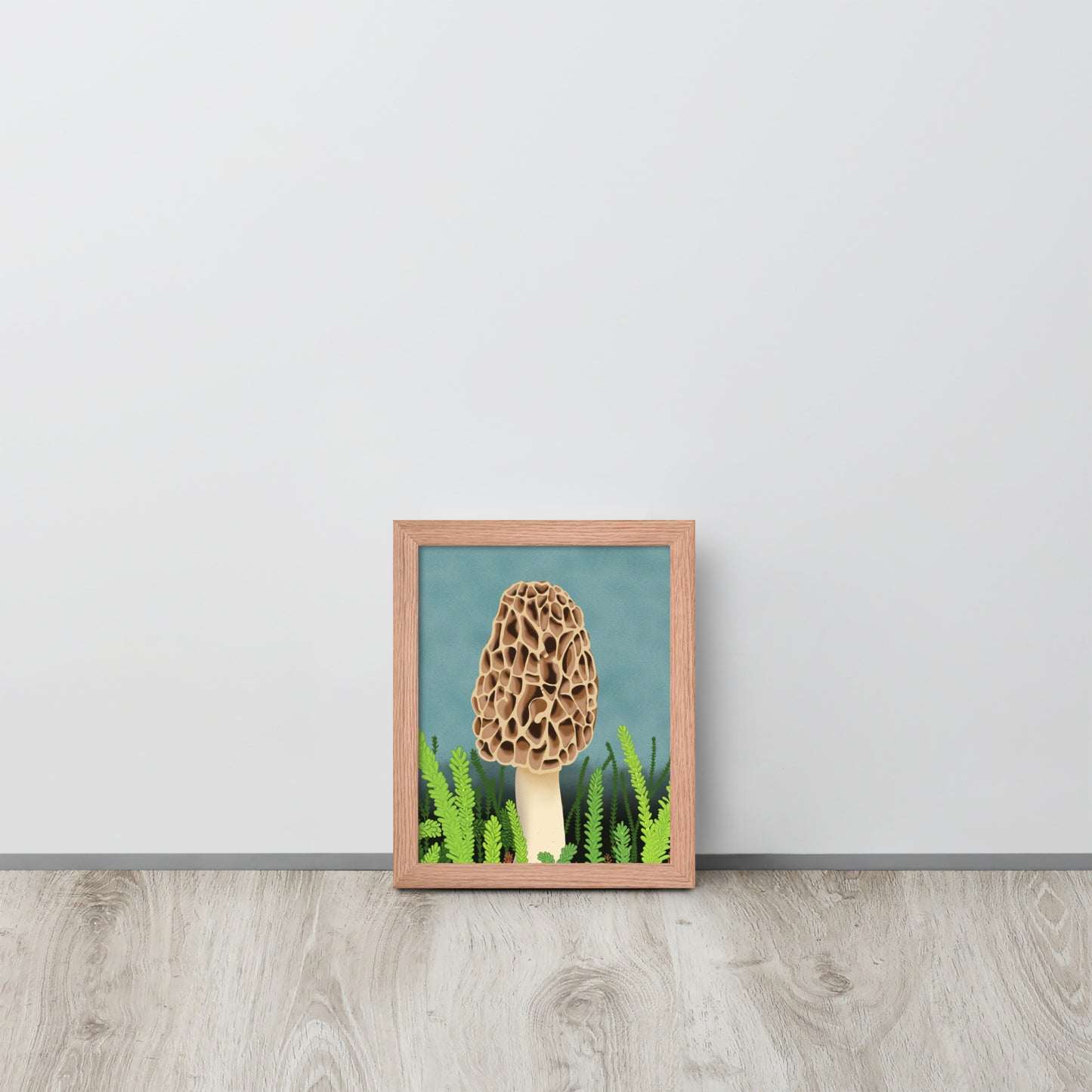 Morel Mushroom Wall Art | Hand-Painted Forest Fungi Print | Woodland Home Décor