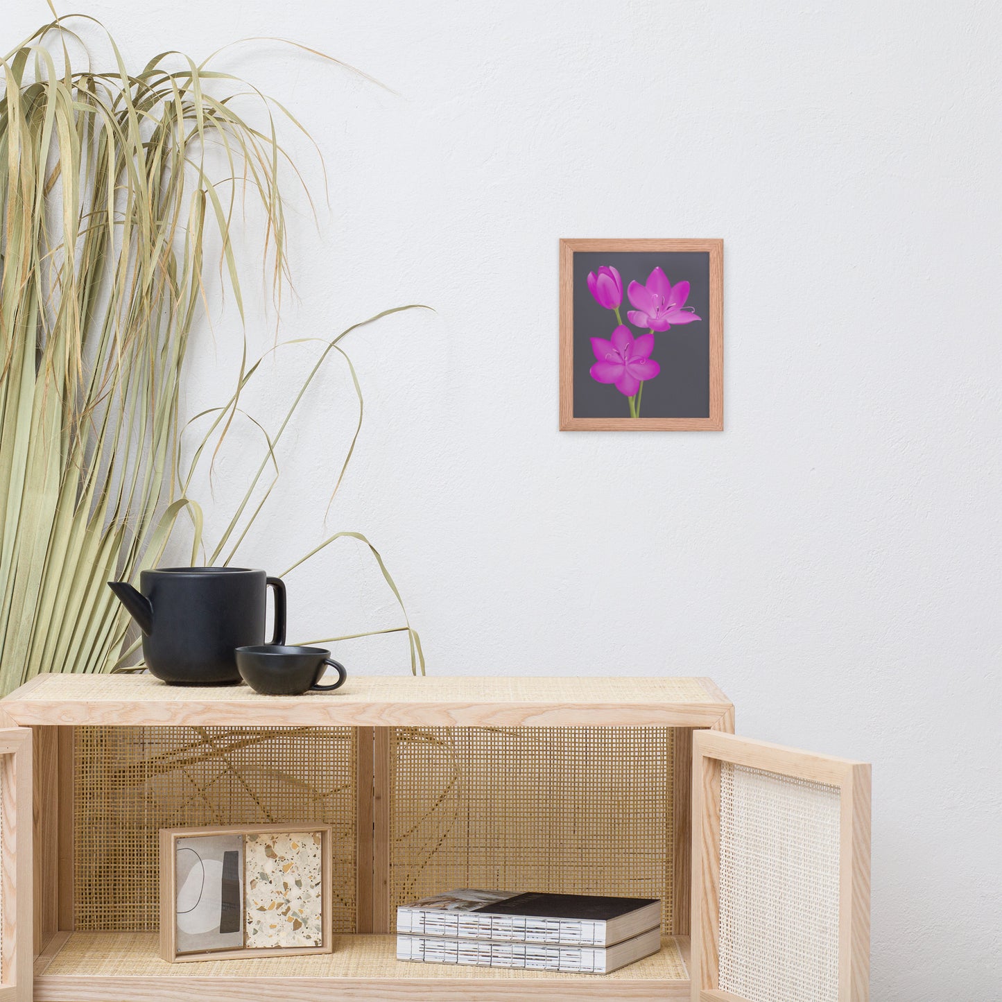 Pink Lily Art Print – Hand-Painted Botanical Illustration | Floral Wall Decor