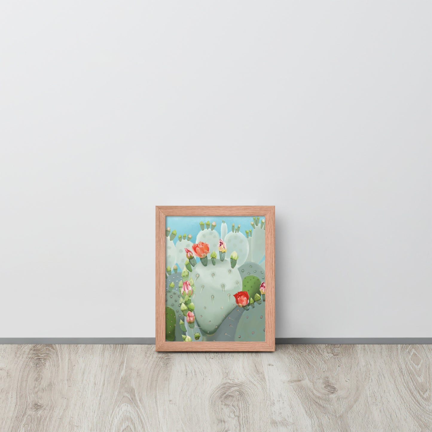 Prickly Pear Cactus Bloom Wall Art Print | Desert Botanical Decor