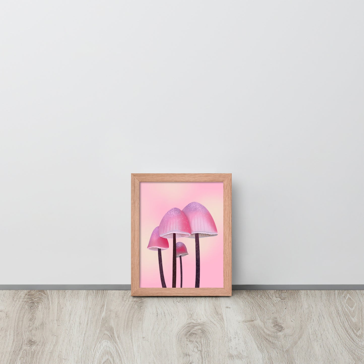 Pink Mushroom Wall Art | Whimsical Botanical Print