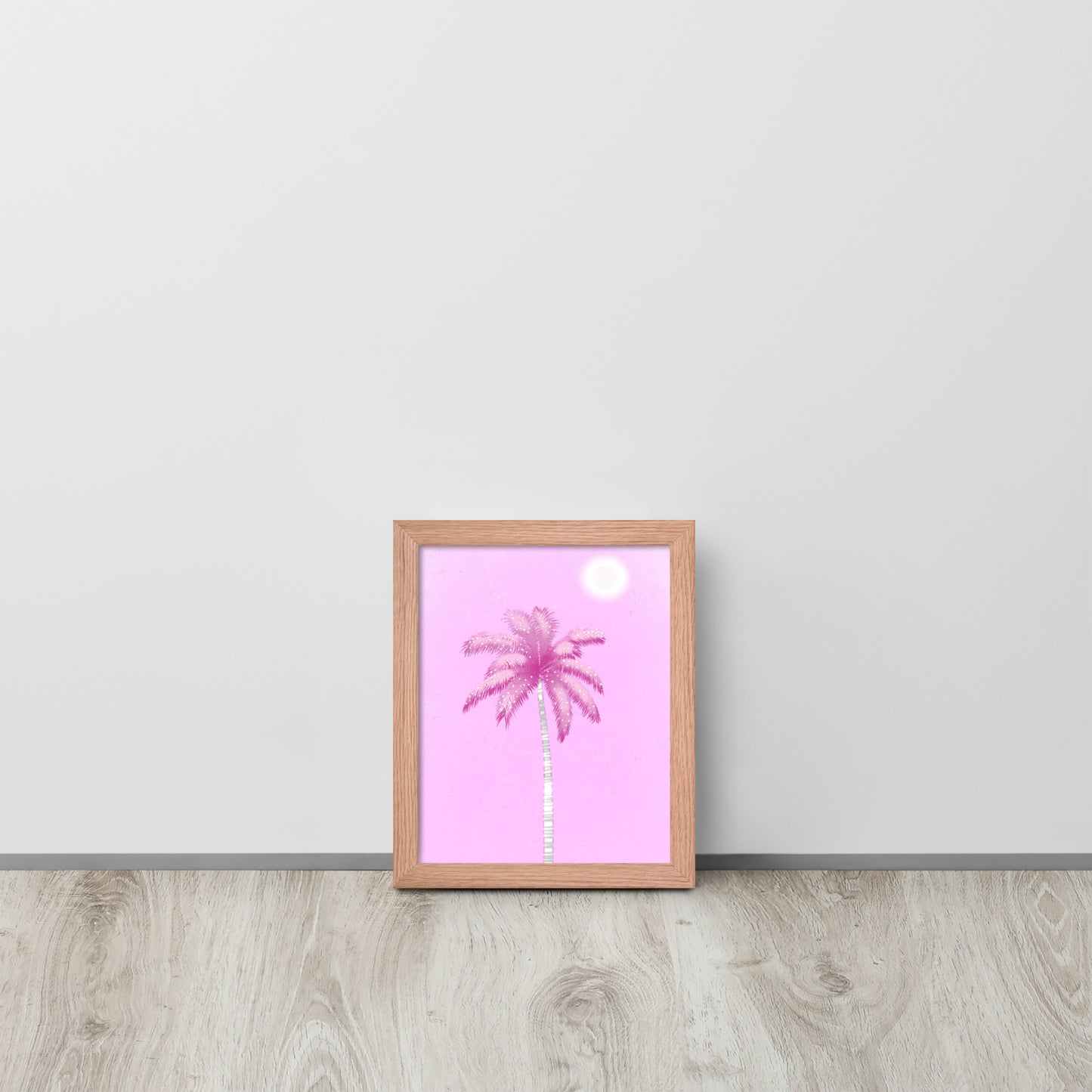 Pink Palm Tree Wall Art | Tropical Pastel Print & Framed Poster