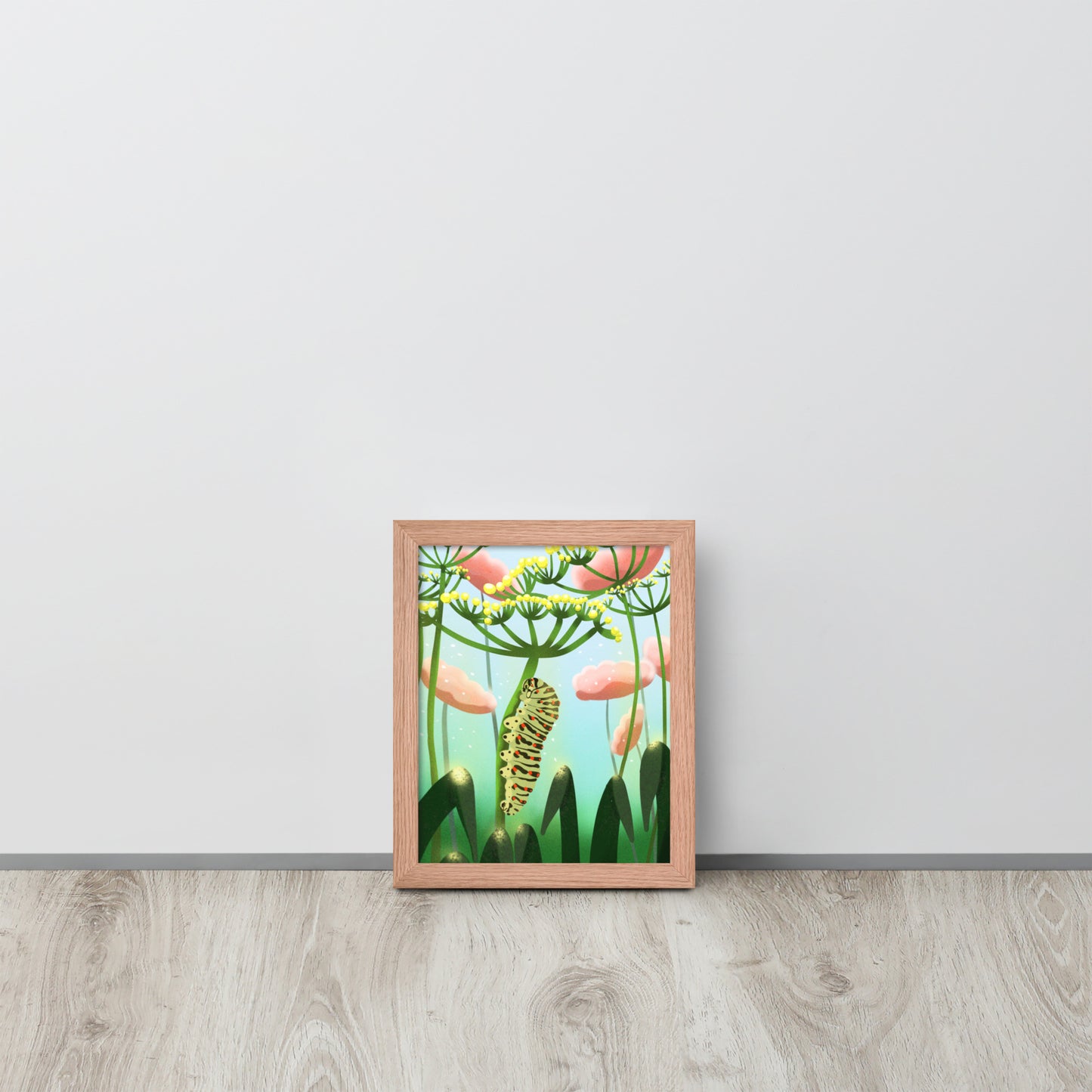 Caterpillar Art Print – Hand-Painted Botanical Wall Art | Nursery & Nature Decor