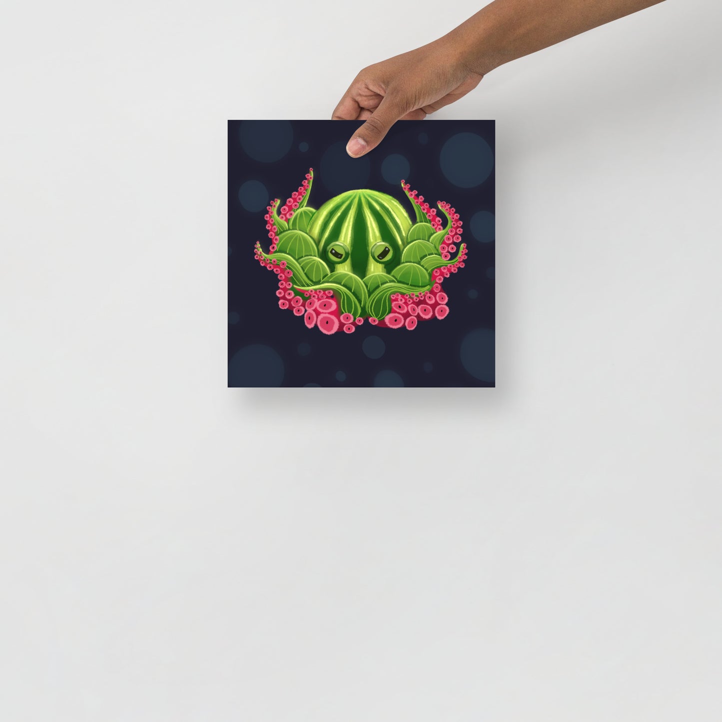 Watermelon Octopus Wall Art – Whimsical Kids’ Ocean Print for Nursery, Bedroom & Bathroom