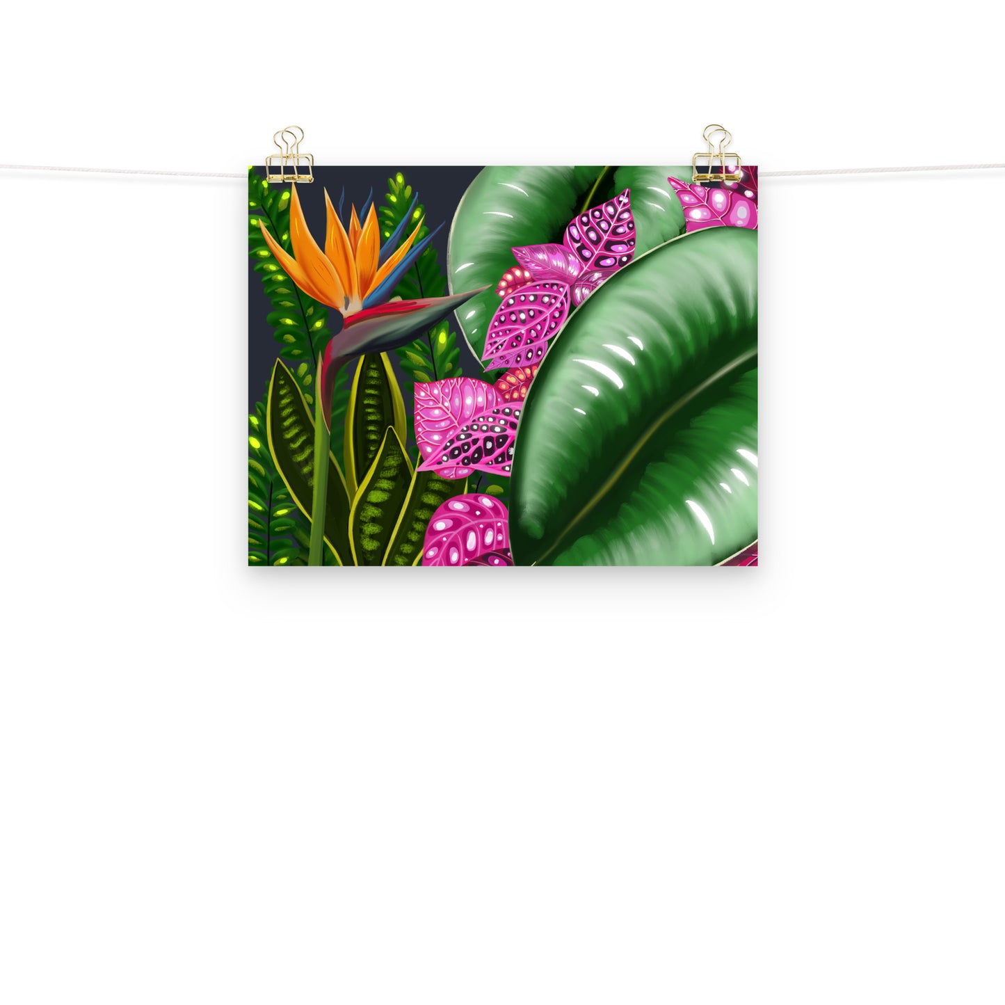 Tropical Garden Wall Art | Hand-Painted Botanical Print