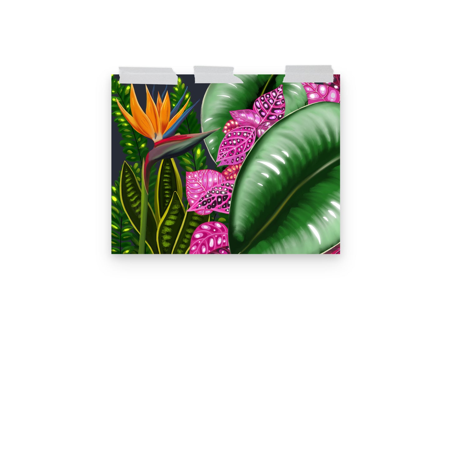 Tropical Garden Wall Art | Hand-Painted Botanical Print
