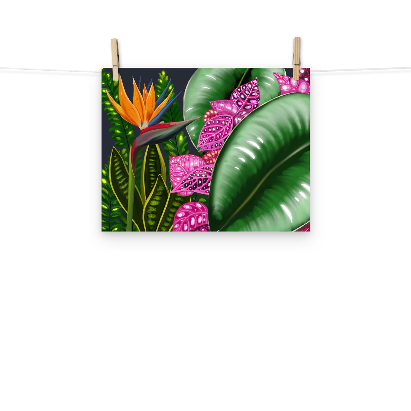Tropical Garden Wall Art | Hand-Painted Botanical Print