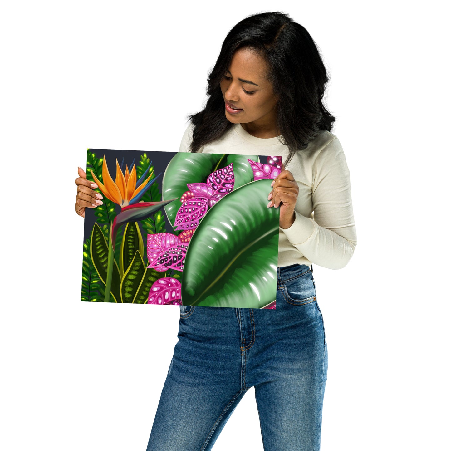 Tropical Garden Wall Art | Hand-Painted Botanical Print