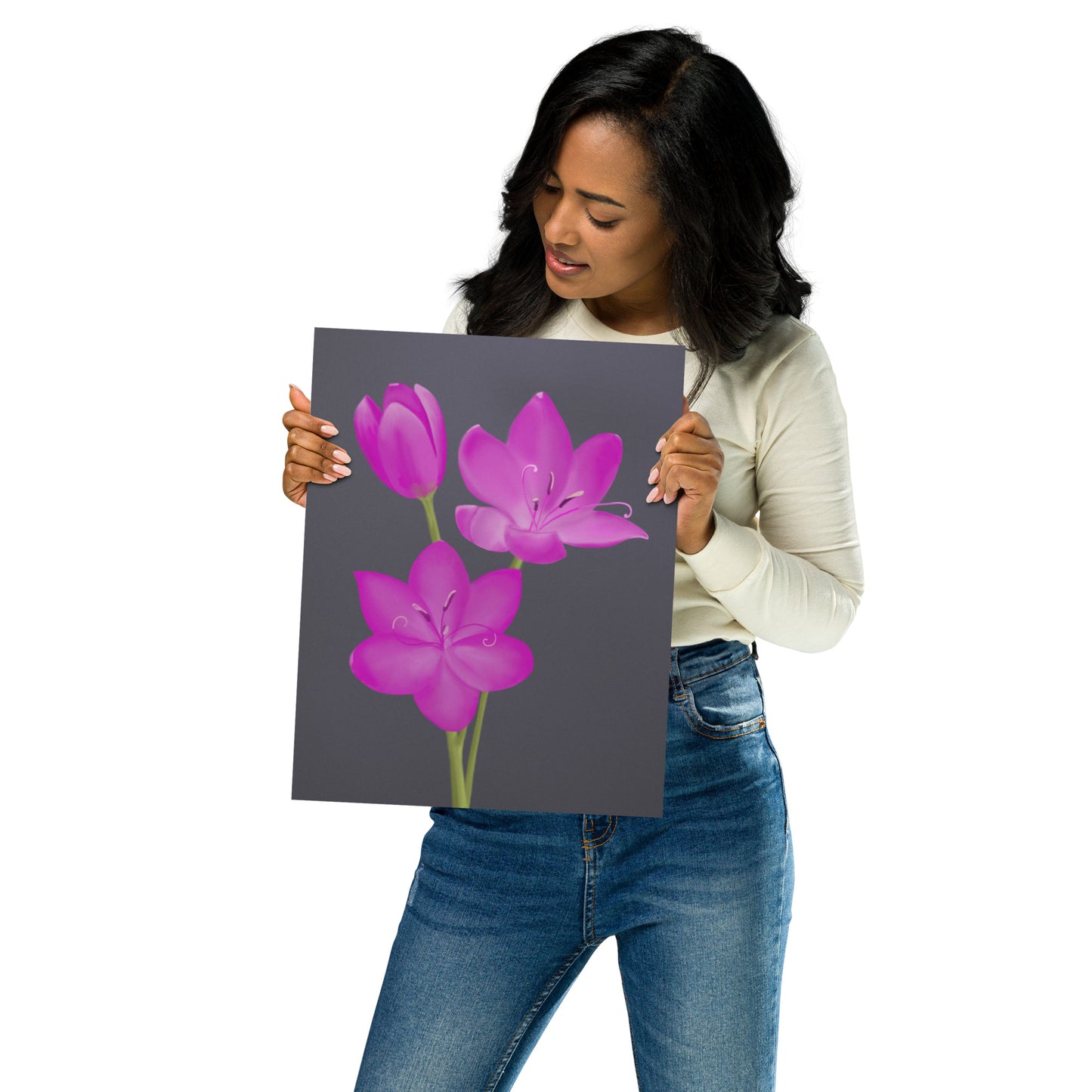 Pink Lily Art Print – Hand-Painted Botanical Illustration | Floral Wall Decor