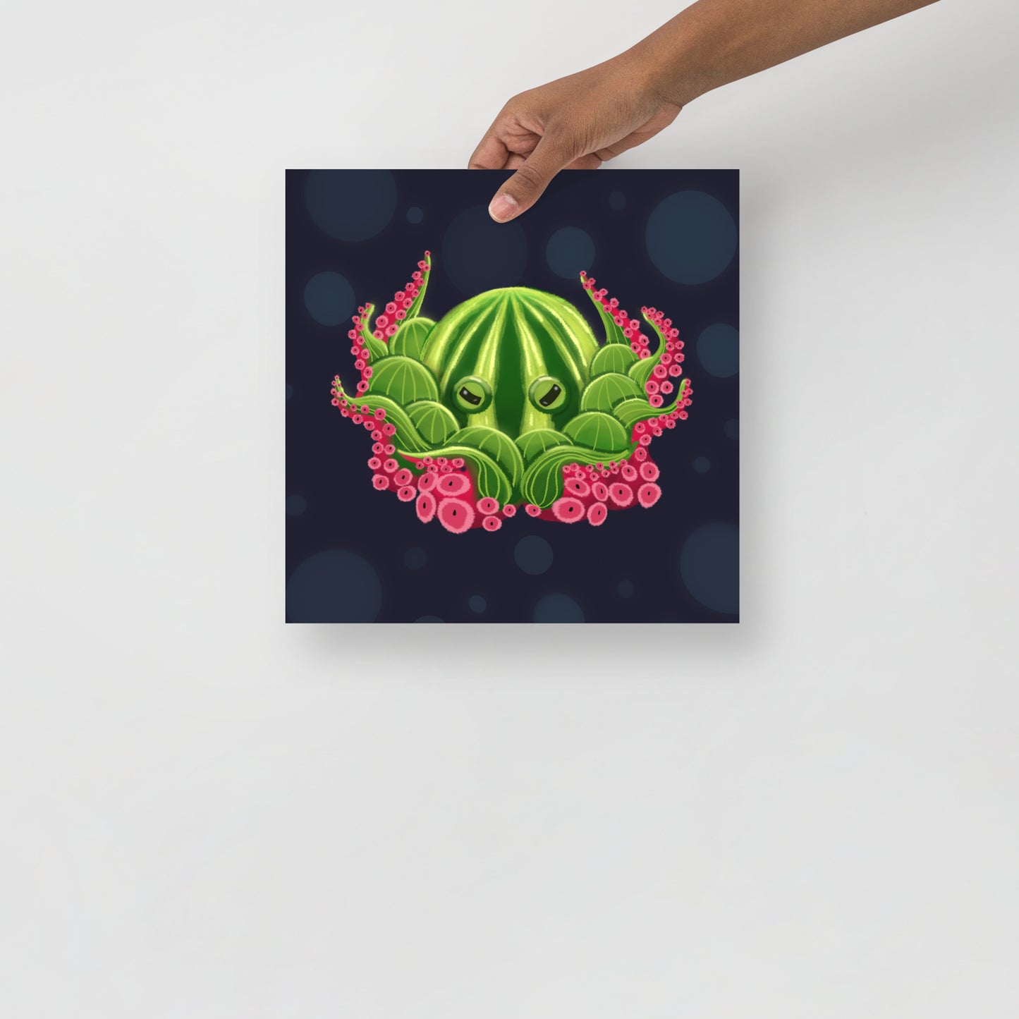 Watermelon Octopus Wall Art – Whimsical Kids’ Ocean Print for Nursery, Bedroom & Bathroom