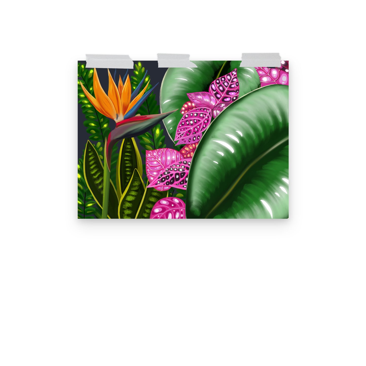Tropical Garden Wall Art | Hand-Painted Botanical Print