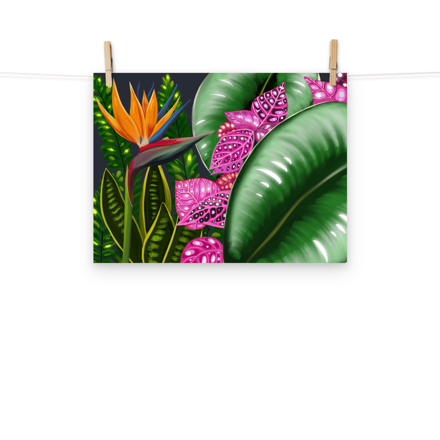 Tropical Garden Wall Art | Hand-Painted Botanical Print
