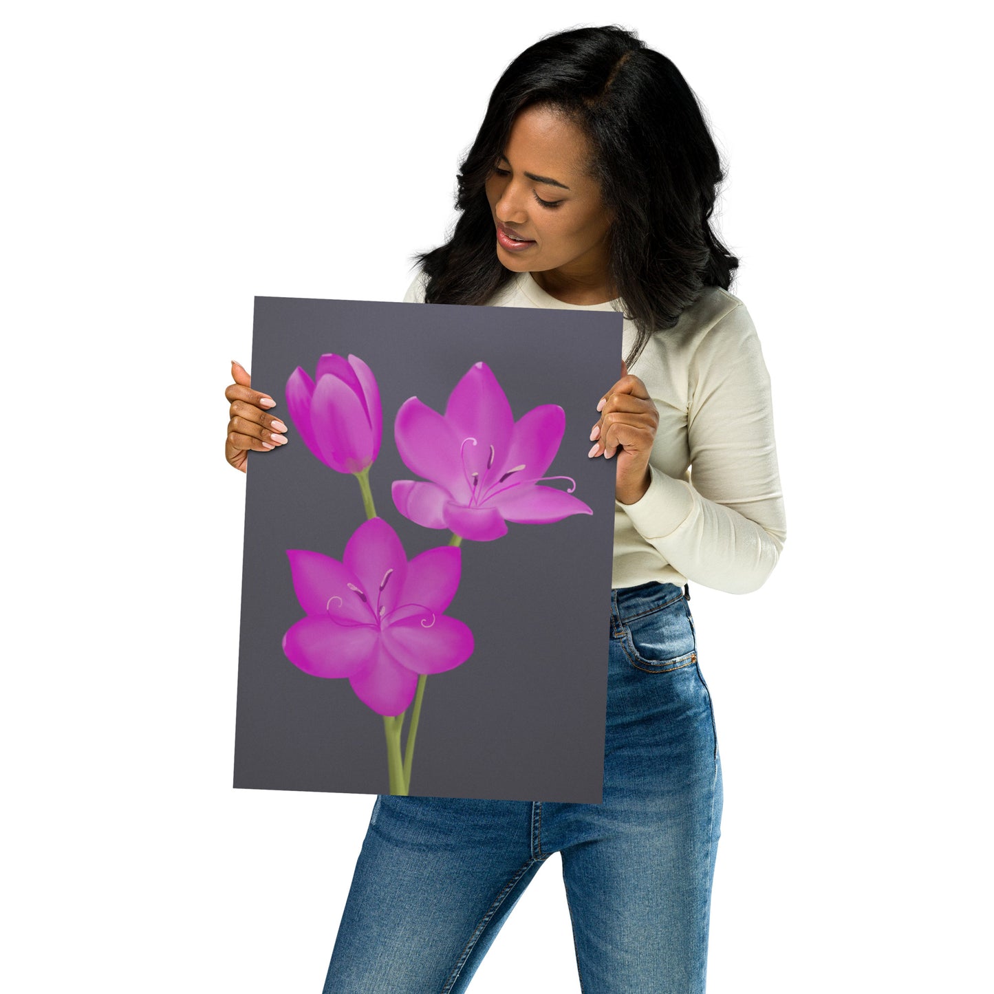 Pink Lily Art Print – Hand-Painted Botanical Illustration | Floral Wall Decor