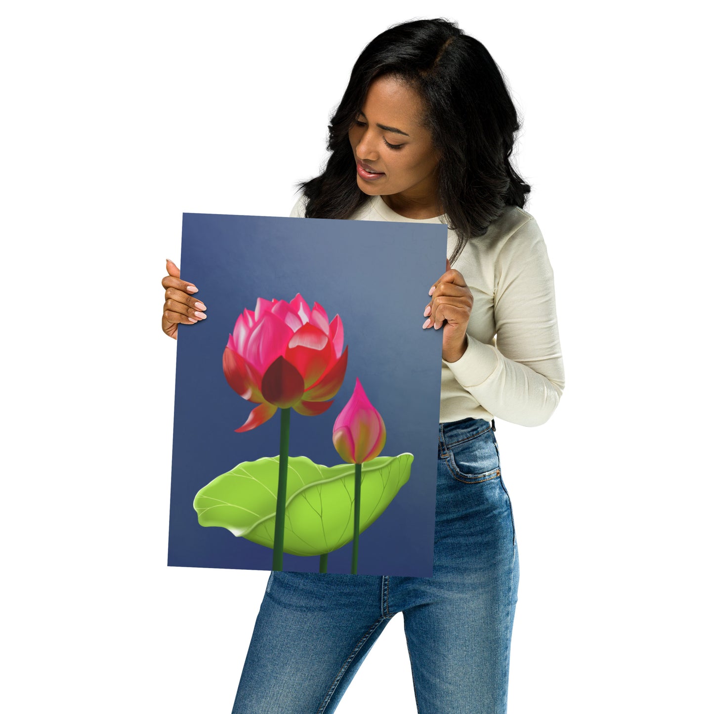 Pink Water Lily Wall Art | Botanical Lake Print & Framed Poster