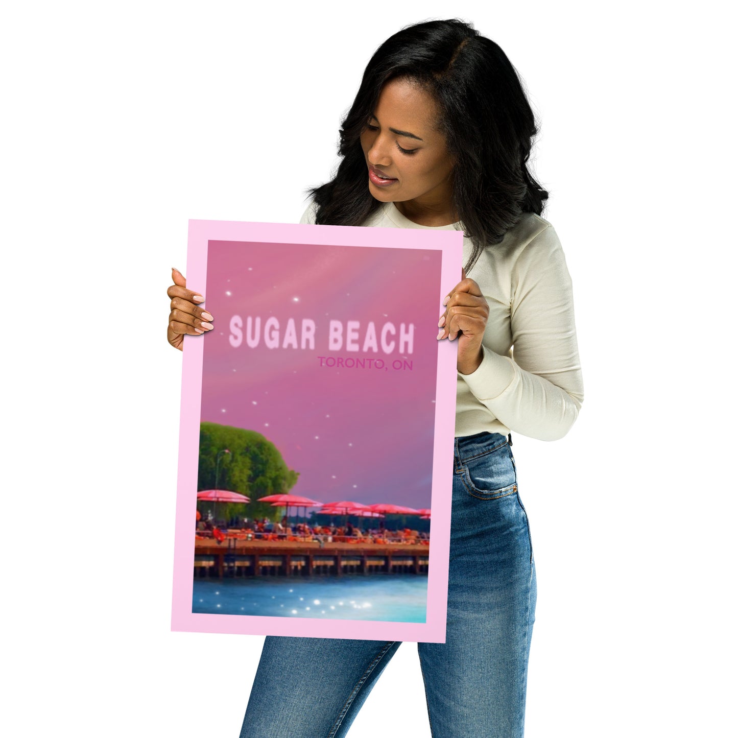 Sugar Beach Toronto Wall Art | Dreamy Pink Lakeside Print