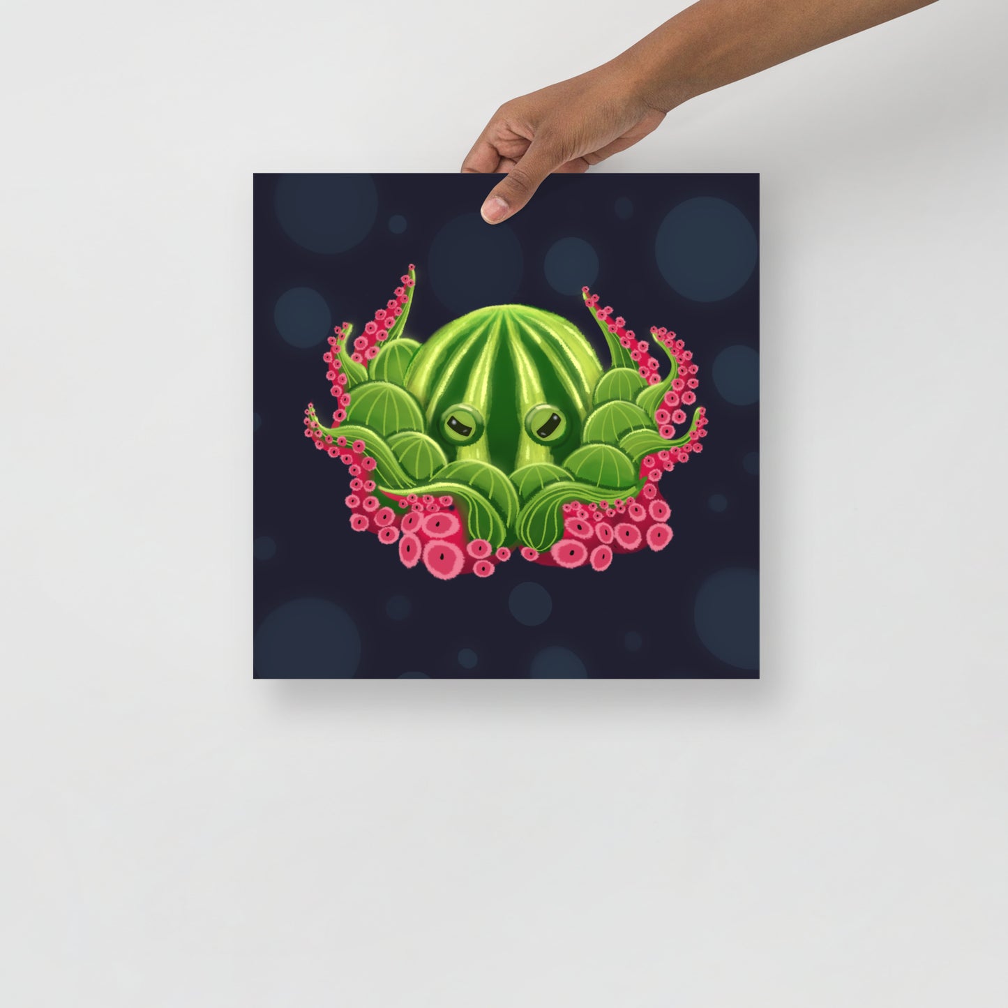 Watermelon Octopus Wall Art – Whimsical Kids’ Ocean Print for Nursery, Bedroom & Bathroom
