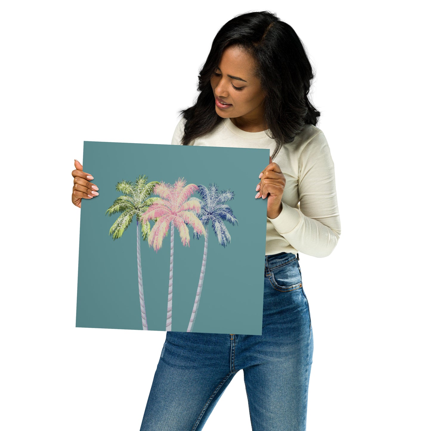 Pastel Palm Tree Wall Art Print | Tropical Coastal Décor